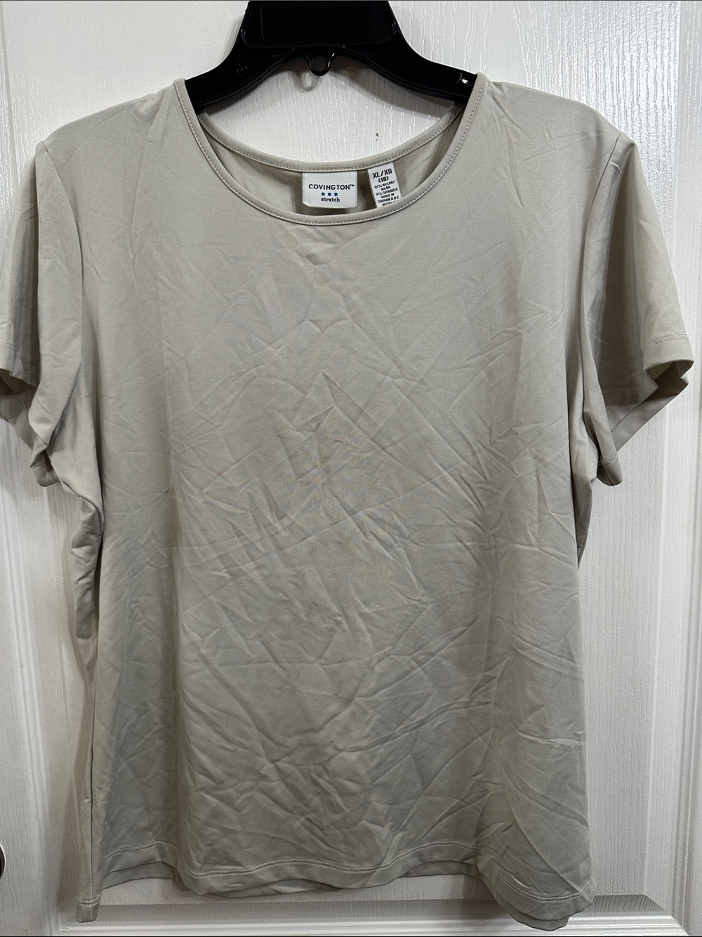 Covington Short Sleeve Crew Neck Tee in Light Taupe